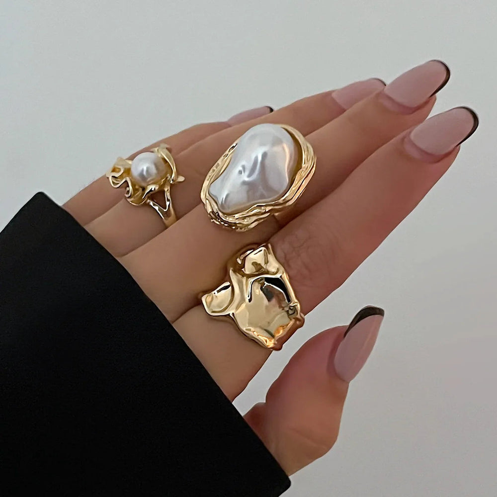 Florens - Onda Parel Ring Set (3-Pack)