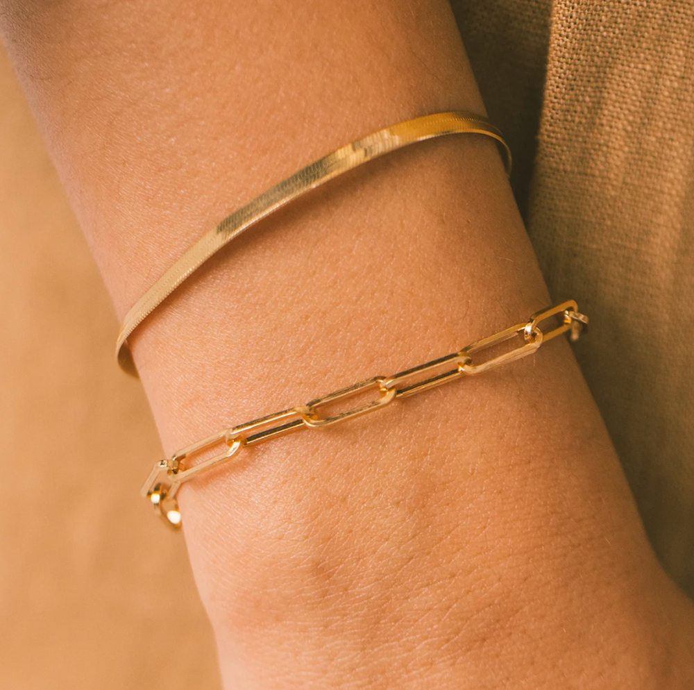 Eloise Gouden Paperclip Armband