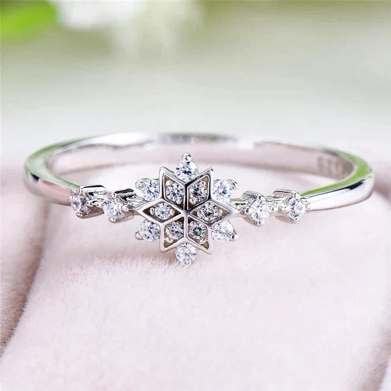 Ring van 925 sterlingzilver met sneeuwvlok