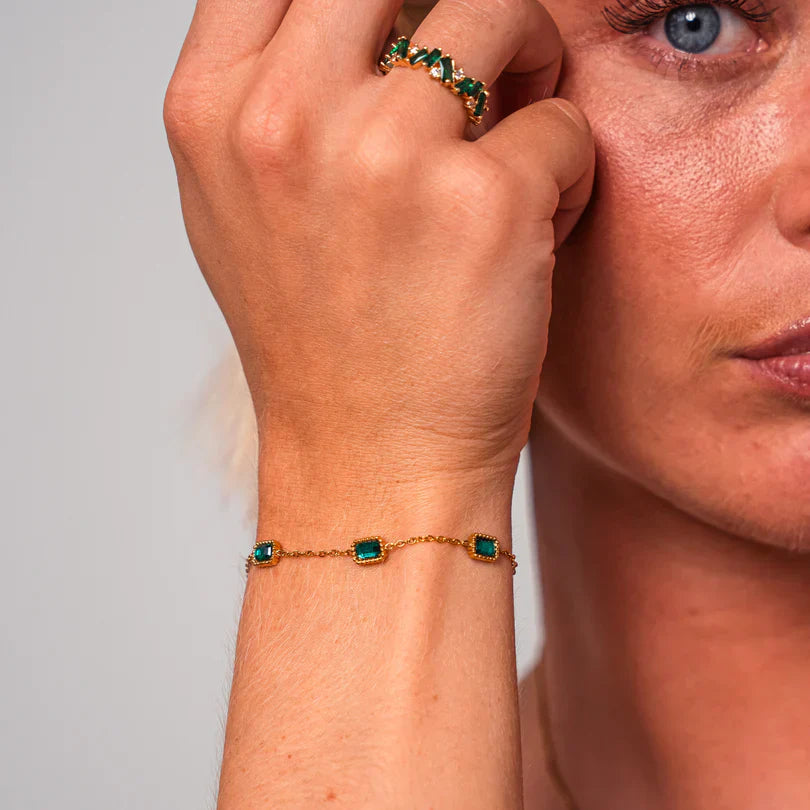Smaragd Drie-eenheid Armband