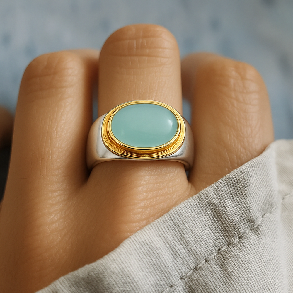 Gabi - Vintage groene maansteenring