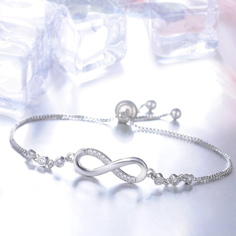 Verstelbare Zilveren Armband met Infinity-symbool