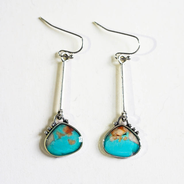 Vintage oorbellen met turquoise stenen