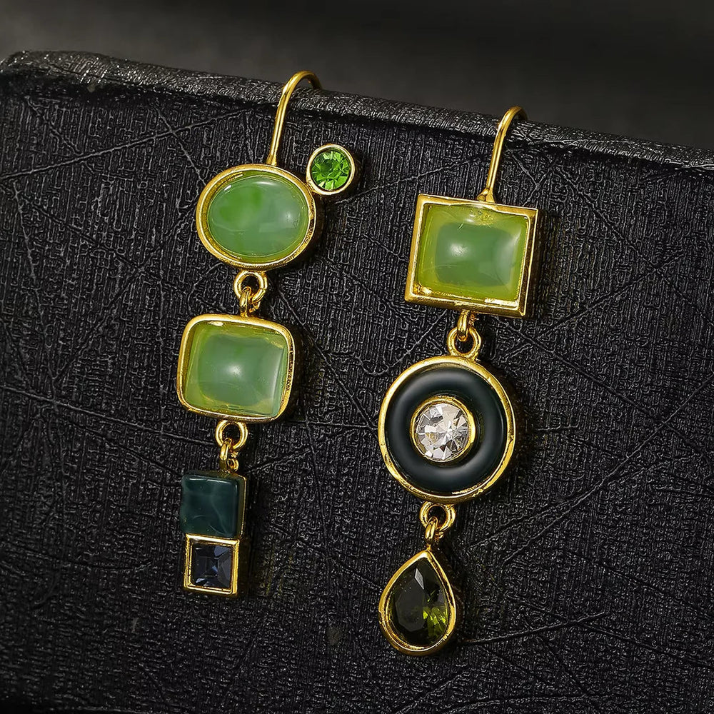 Vintage groene oorbellen