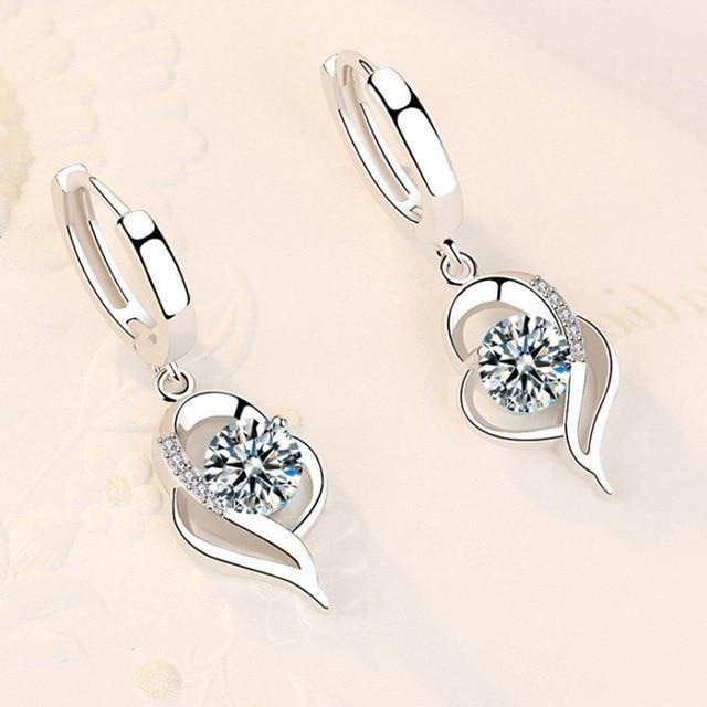 Florale Oorbellen van 925 Sterlingzilver met Zirkonia
