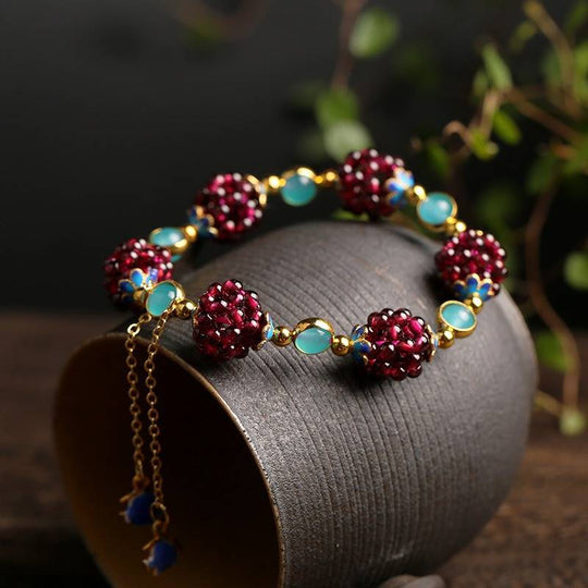 Armband met bessen uit natuursteen