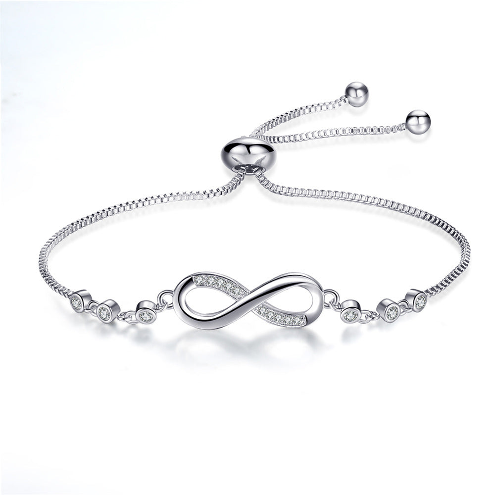 Verstelbare Zilveren Armband met Infinity-symbool
