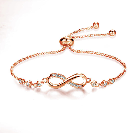 Verstelbare Zilveren Armband met Infinity-symbool
