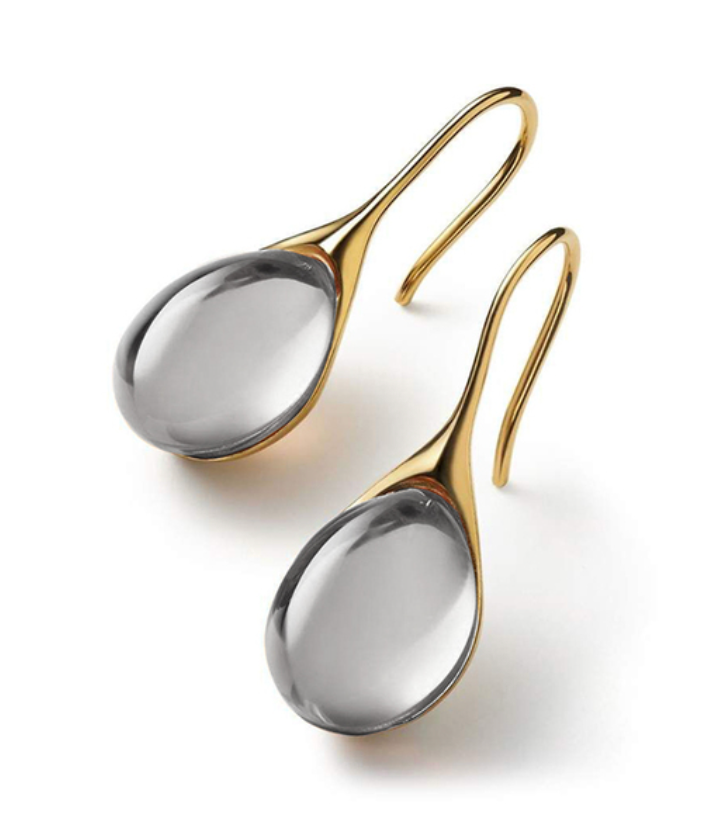 Kristallen druppeloorbellen in goud en zilver
