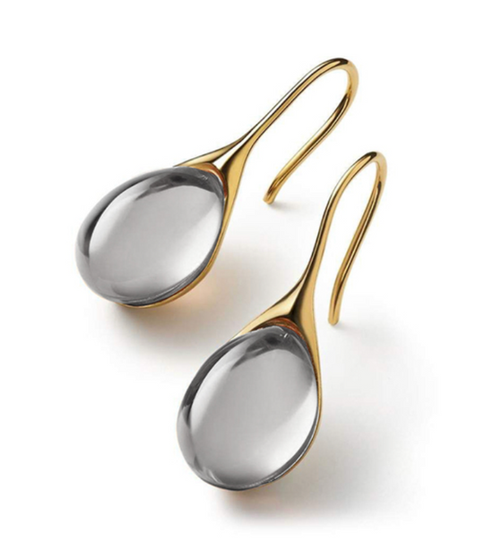 Kristallen druppeloorbellen in goud en zilver