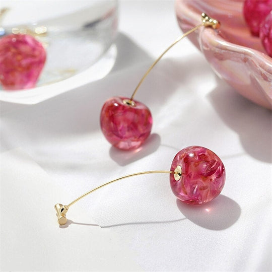 Oorbellen "Roze Kers"