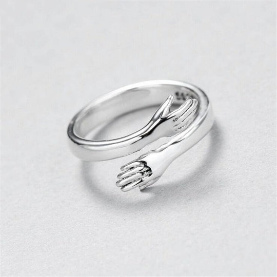 Verstelbare zilveren ring "Hug"
