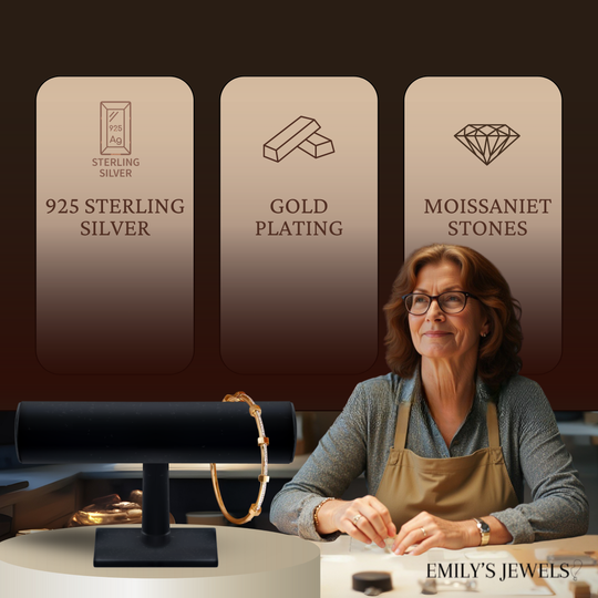 Helder vergulde armband met moissaniet-bedekking