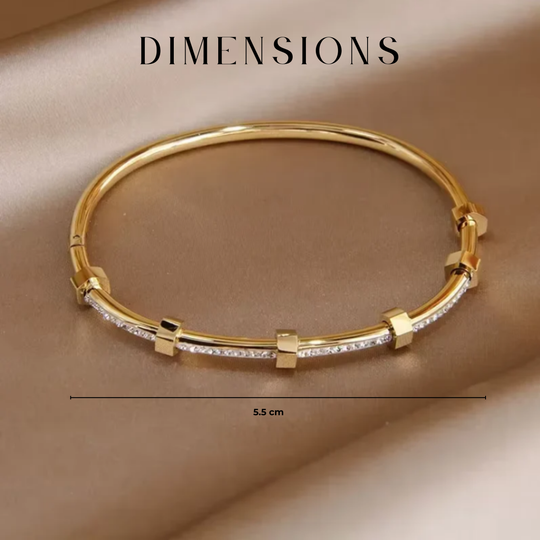 Helder vergulde armband met moissaniet-bedekking