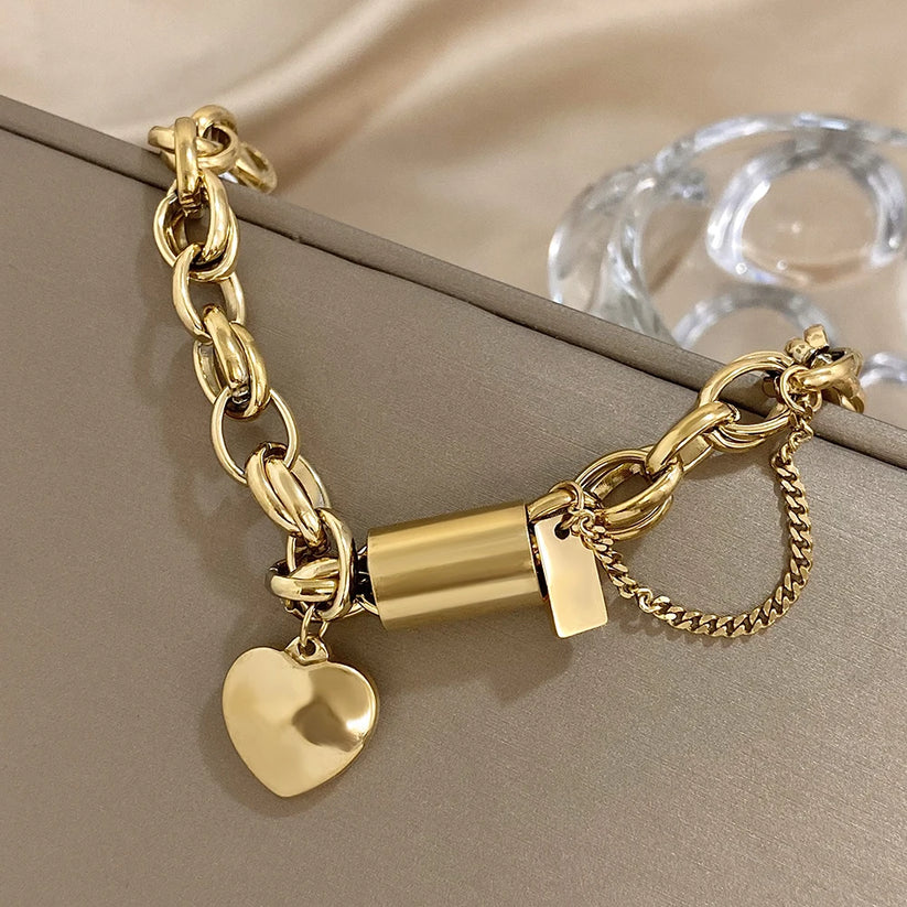 Hartverwarmende dikke armband goud