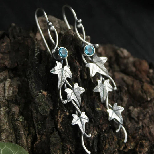 Elfenoorbellen met blauwe kristal