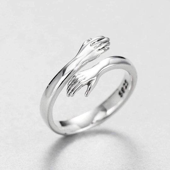 Verstelbare zilveren ring "Hug"