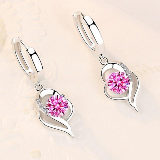 Florale Oorbellen van 925 Sterlingzilver met Zirkonia