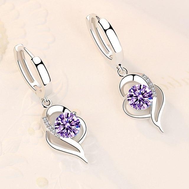 Florale Oorbellen van 925 Sterlingzilver met Zirkonia