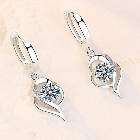 Florale Oorbellen van 925 Sterlingzilver met Zirkonia