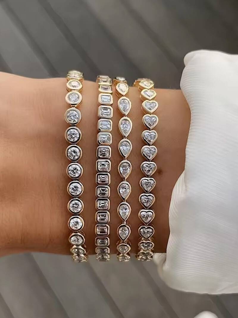 Arabella Hartgeslepen Zirkonia Tennis Armband